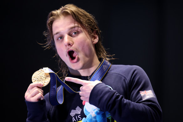 Cassiel Rousseau poses with his gold medal.