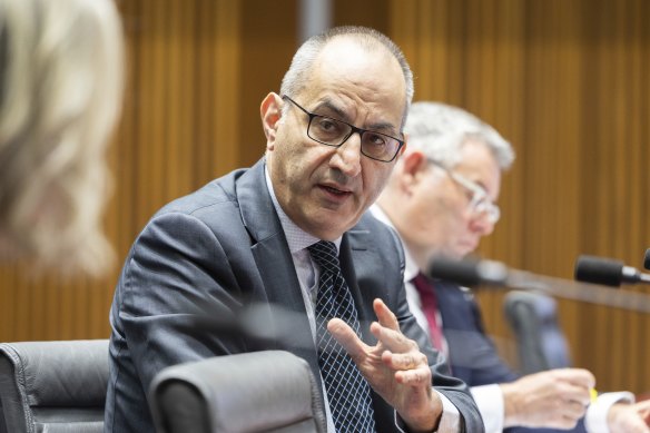 Department of Home Affairs secretary Michael Pezzullo in a parliamentary hearing.