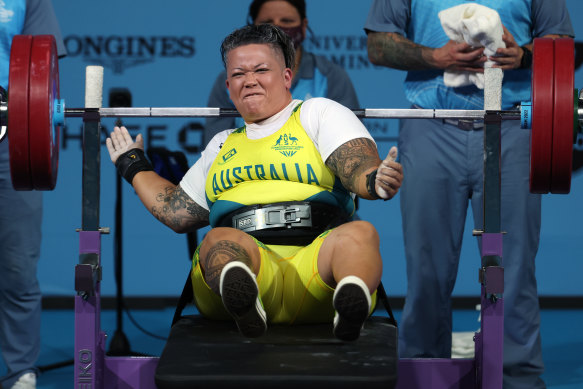 Hani Watson took third in the Commonwealth Games women’s  para-powerlifting heavyweight event.