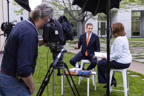 Chalmers during an interview selling his budget. 