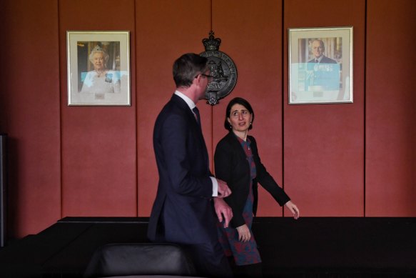 Premier Gladys Berejiklian and Treasurer Dominic Perrottet on Wednesday.