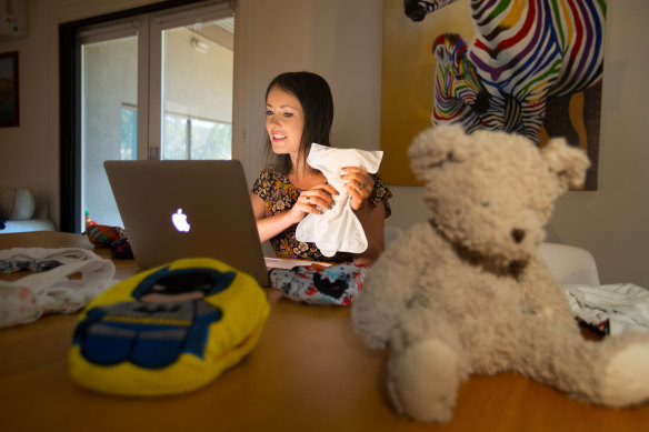 Elana uses Skype to deliver her instructional tutorials on cloth nappies. 