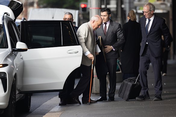 Jones arriving at the Downing Centre Local Court om Thursday.