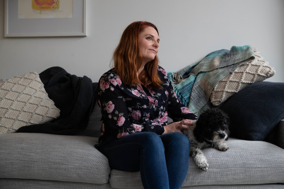 Bec Chappell, photographed with her dog Alfie, split up from her husband during the pandemic.