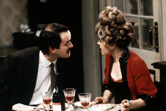 John Cleese and Prunella Scales aka Basil and Sybil Fawlty in Fawlty Towers.