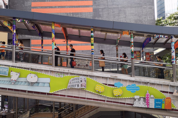 The longest outdoor covered escalator system in the world.