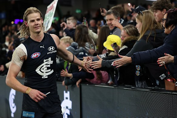 Tom De Koning played his 100th game for the Blues last week.