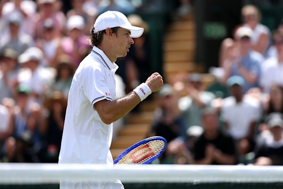 Alex de Minaur has won his round one Wimbledon match in straight sets. 