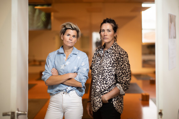 Speaking out … Grass Roots Yoga owners Sally Murchie and Shelley Armstrong.