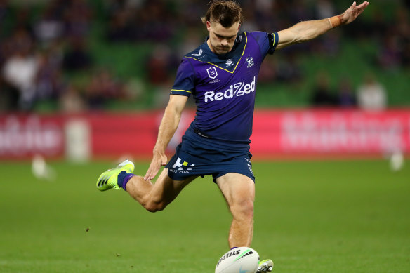 Big shoes: Ryan Papenhuyzen takes the kicking duties for the Storm.