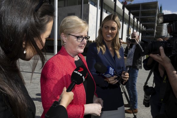 Former Coalition minister Linda Reynolds leaving the ACT Supreme Court on Monday.