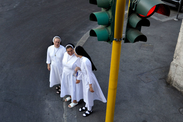 While in Italy, make it a habit to cross the road with nuns.