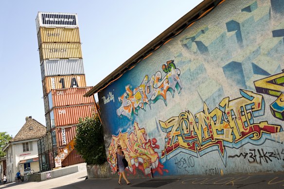 The container-builds that is the fretag tower.