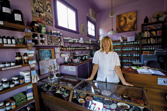 Local herbalist at Nimbin Apothecary.