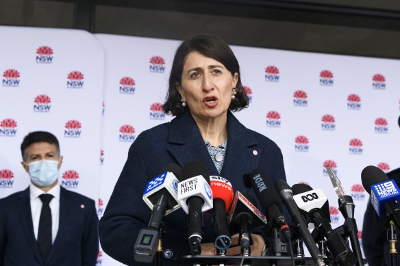 NSW Premier Gladys Berejiklian provides an update on the latest COVID-19 developments on Wednesday. 