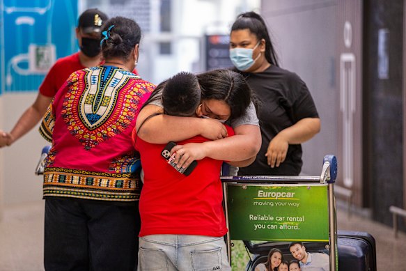 Families were reunited in November last year after being separated by flight bans into Melbourne Airport from New Zealand.