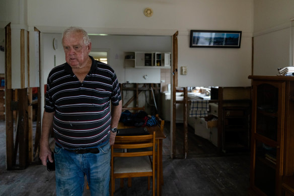 Robert Graham in his Mullumbimby home, which he ripped apart this week.