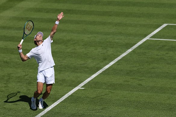 De Minaur needs to serve well against Djokovic.