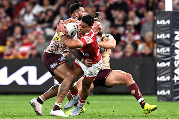 Tevita Naufahu will add to his 11 NRL caps when the Dolphins play the Knights on Sunday.
