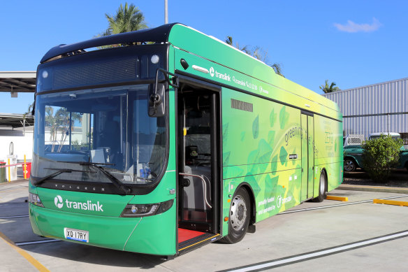 The first of Transdev’s new electric buses, which took to the streets in 2021.
