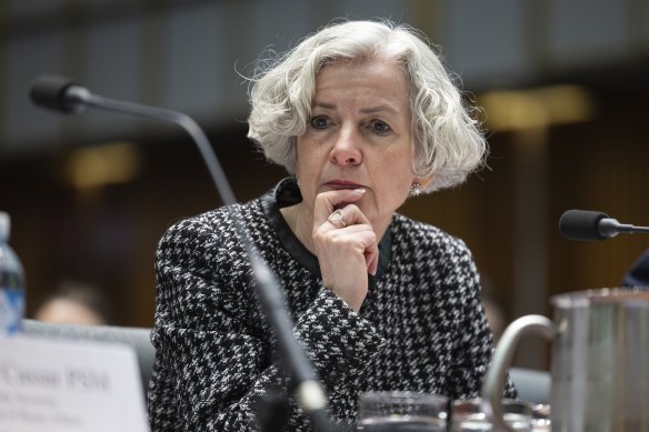 Department of Home Affairs secretary Stephanie Foster during Senate estimates on Tuesday.