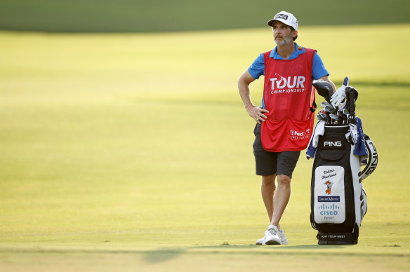 Viktor Hovland’s caddie, Australian Shay Knight.