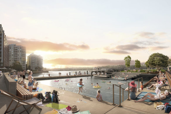 A proposal for a new harbourside pool at Pirrama Park.