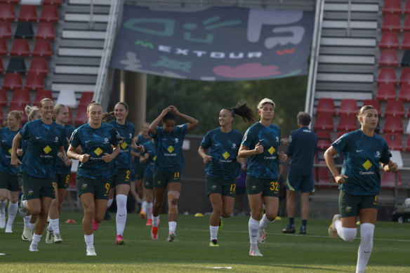 The Matildas prepare in Texas.