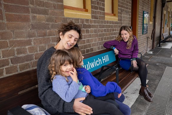 South Marrickville resident Sophie Duxson, right, with friend Olivia Rosenman and Sol, 3, and Aspasia, 6.