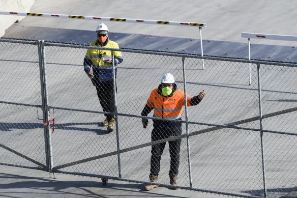 Construction work can resume in Sydney, outside eight LGAs which remain in strict lockdown, from Saturday after a two week hiatus. 