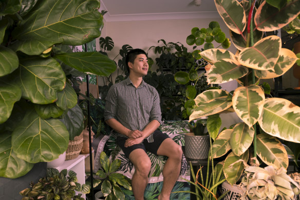 Alan Chan, 29, describes his Surry Hills studio apartment as his "mini sanctuary".