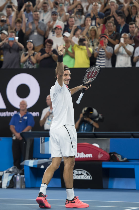 Federer beats Croatia’s Marin Cilic in 
five sets to claim the 2018 Australian Open.
