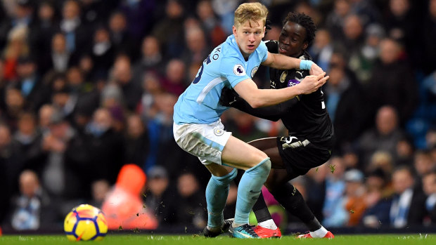 Fair-haired Oleksandr Zinchenko is making his way slowly but surely in the Premier League’s most formidable team. 
