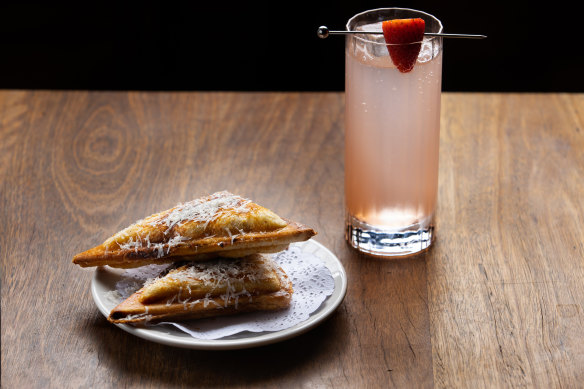 The bolognese jaffle returns, served here with a Gabriel cocktail.