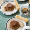 Tiramisu panna cotta with sponge fingers.