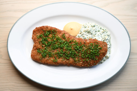 The crowd-pleasing veal schnitzel is a masterclass in crumbing and frying.