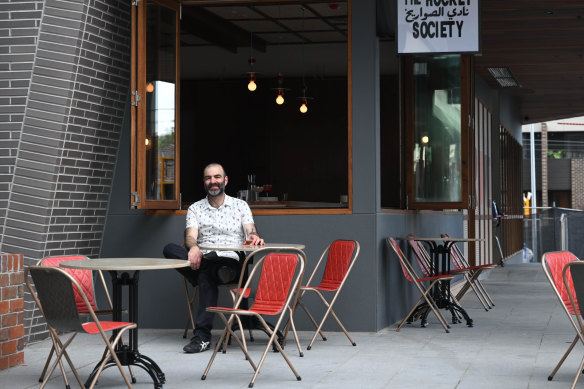 Rumi owner Joseph Abboud at his bar offshoot, Rocket Society, next door to Rumi.