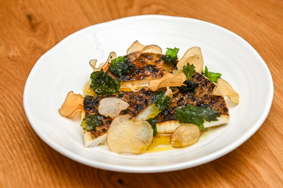 Grilled John dory with smoked potato and brown butter.