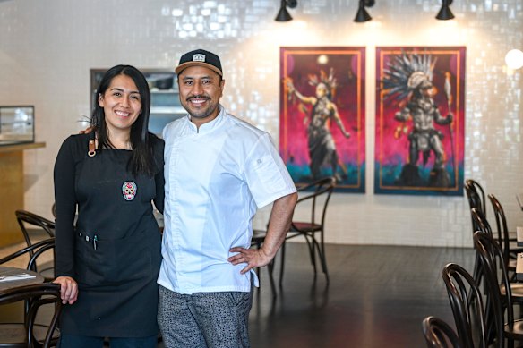 Maiz y Cacao owners Cassandra Ortiz and chef Miguel Rios.