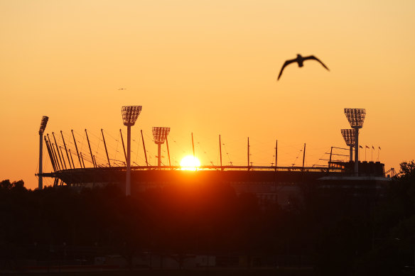 The MCG morning ahead of the AFL Grand Final between the Sydney Swans and the Brisbane Lions at the Melbourne Cricket Ground in Melbourne, Saturday, September 28, 2024.