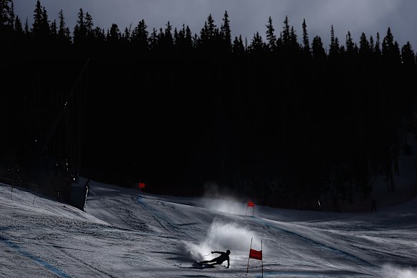 Jared Goldberg of Team United States skies during the Audi FIS Alpine Ski World Cup Men’s Downhill Training at Beaver Creek Resort in Beaver Creek, Colorado.