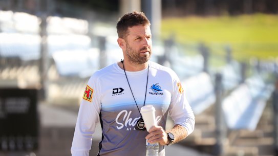 Queensland assistant coach Josh Hannay, pictured during his time with the Cronulla Sharks, was praised for bringing out the best in the Maroons backline.
