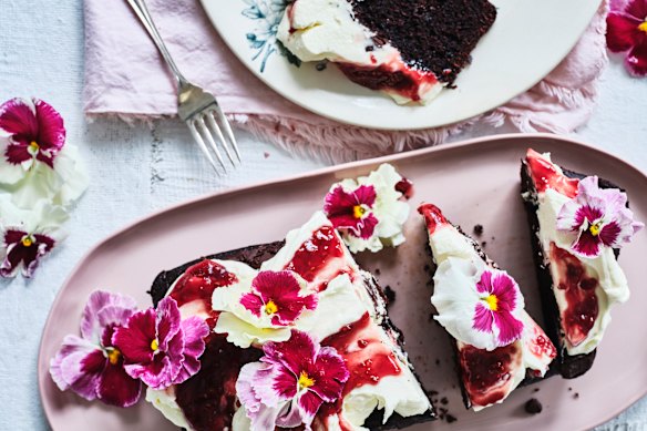 Danielle Alvarez’s chocolate loaf cake with mascarpone icing.