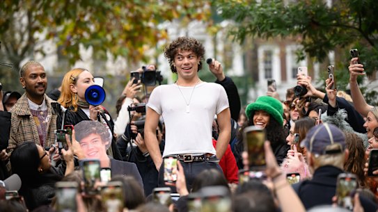 Oscar, the winning contestant in a Harry Styles lookalike competition in London. 