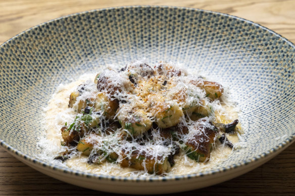 Gnocchi with cauliflower and a shower of aged goat’s cheese.