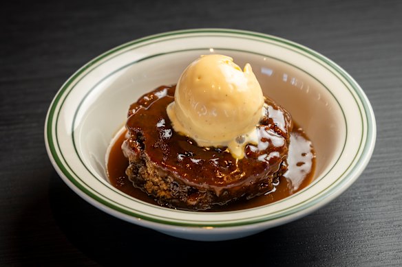 Ginger sticky date pudding with Starward whisky caramel sauce.