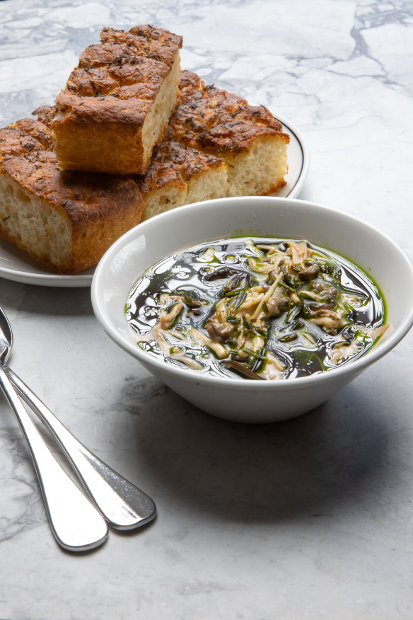 Stracciatella and potato focaccia.