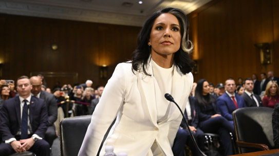 Tulsi Gabbard, President Donald Trump’s choice to be the Director of National Intelligence, arrives to appear before the Senate Intelligence Committee for her confirmation hearing on Capitol Hill Thursday, Jan. 30, 2025, in Washington. (AP Photo/John McDonnell)