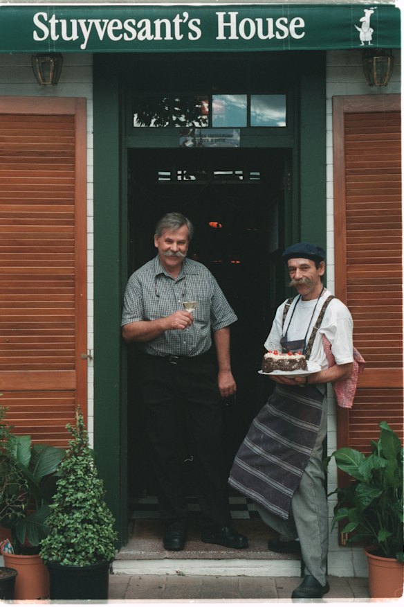 Brothers Rudi (left) and Max Dietz in Crows Nest in 2002. 