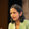 Macquarie CEO Shemara Wikramanayake speaking at the Infrastructure Partnerships Australia conference in Sydney.